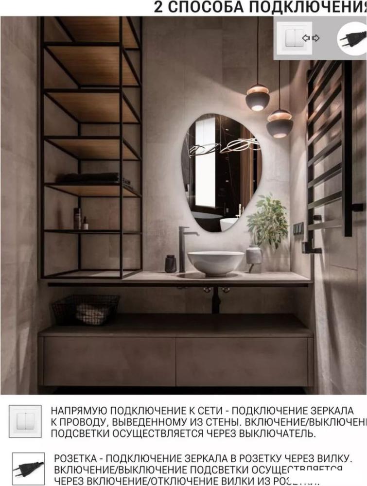 Интерьерные зеркала EMZE Led 55x80 LED.NF.55.80.SW.4K (с подсветкой)