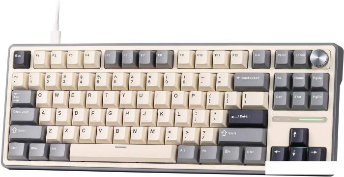 Клавиатура Royal Kludge R87 Pro RGB Half Grey (RK Cream)