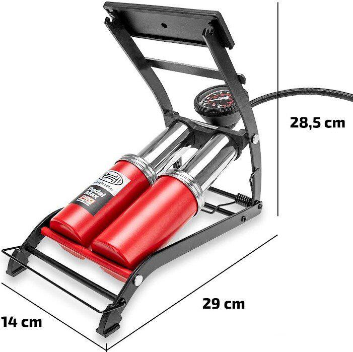Насос ножной велосипедный Heyner PedalMax PRO (красный)