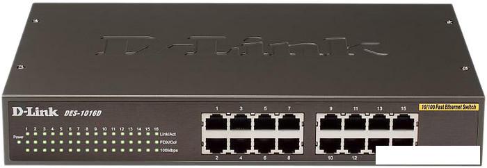 Неуправляемый коммутатор D-Link DES-1016D