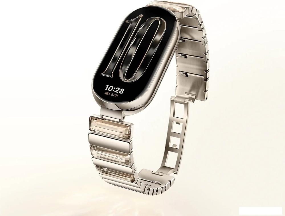 Фитнес-браслет Xiaomi Smart Band 10 (искрящееся золото, с золотистым металлическим браслетом, международная версия)