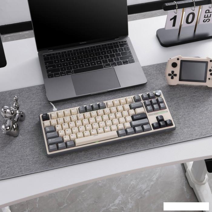 Клавиатура Royal Kludge R87 Pro RGB Half Grey (RK Cream)