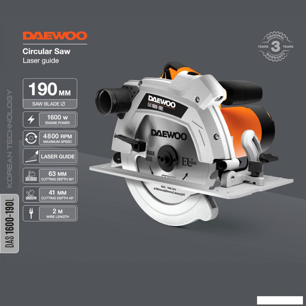 Дисковая (циркулярная) пила Daewoo Power DAS 1600-190L