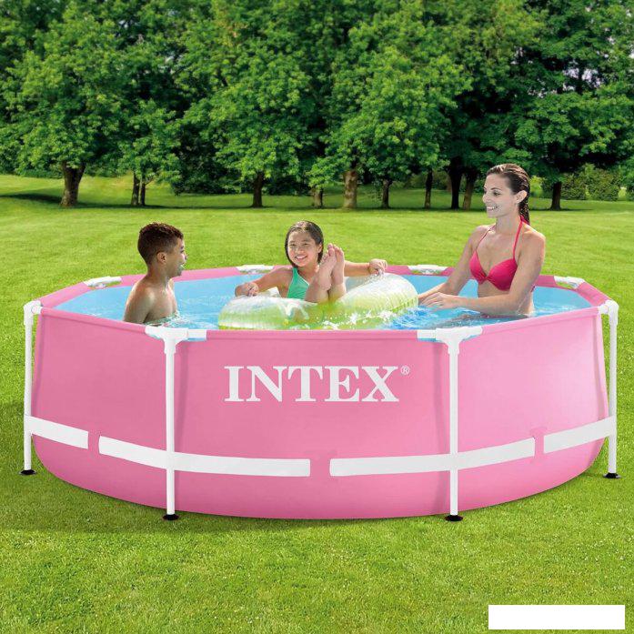 Бассейны Intex Pink Metal Frame 28290 (244х76 см)