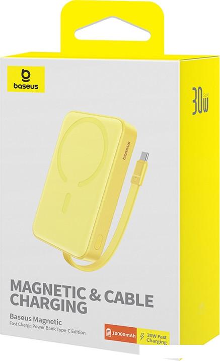 Внешний аккумулятор Baseus Magnetic Fast Charge Power Bank Type-C Edition 30W 10000mAh (желтый)