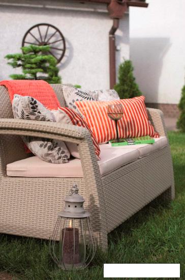 Садовый диван Keter Corfu Love Seat (коричневый)