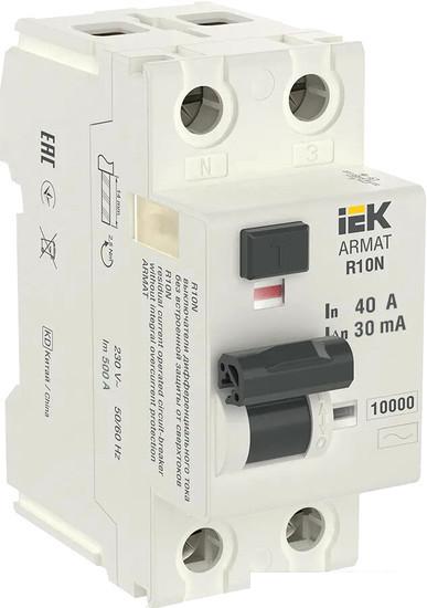 Дифференциальный автомат IEK 2P 40А 30мА тип AC AR-R10N-2-040C030