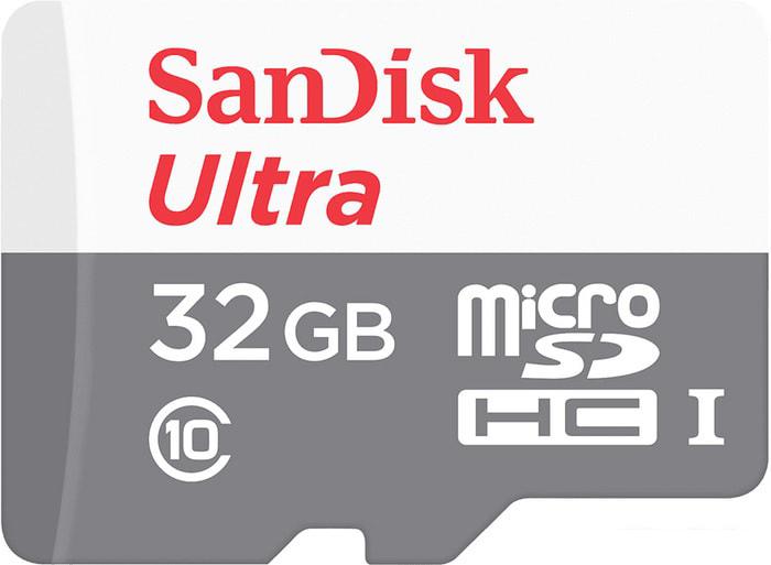 Карты памяти SanDisk Ultra microSDHC SDSQUNR-032G-GN3MA 32GB (с адаптером)