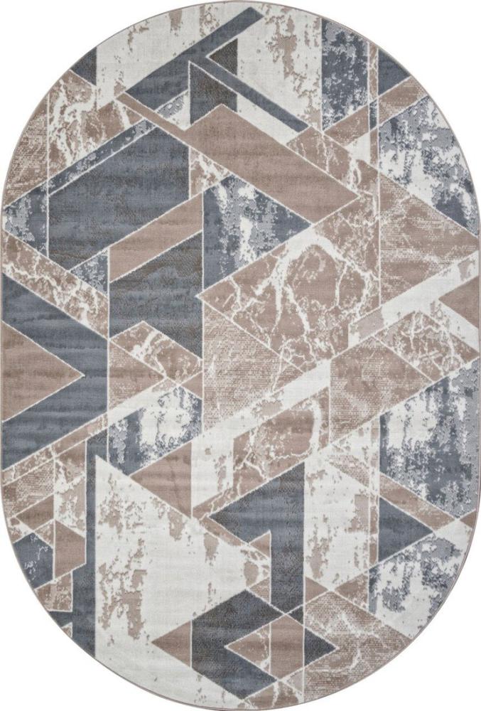 Ковер для жилой комнаты Merinos Sierra F354-OVAL-BEIGE-BLUE (1.5х1.9)