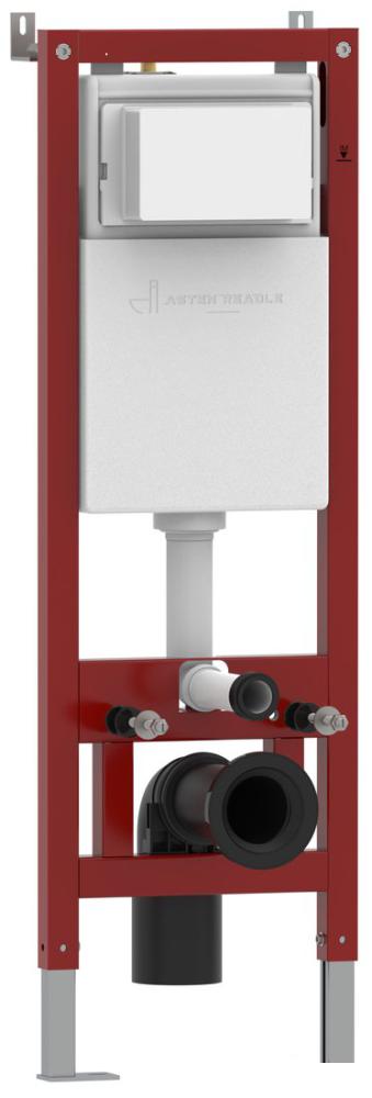 Инсталляция для унитаза Asten Readle Zentralmodul AR0501-0601M c кнопкой сатин (хром матовый)