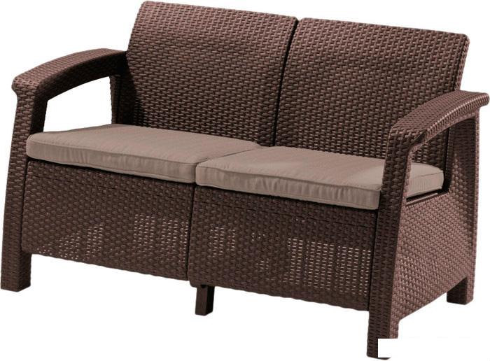 Садовый диван Keter Corfu Love Seat (коричневый)