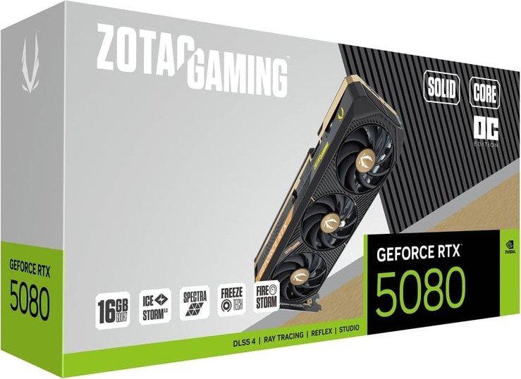 Видеокарты ZOTAC Gaming GeForce RTX 5080 Solid Core OC ZT-B50800J2-10P