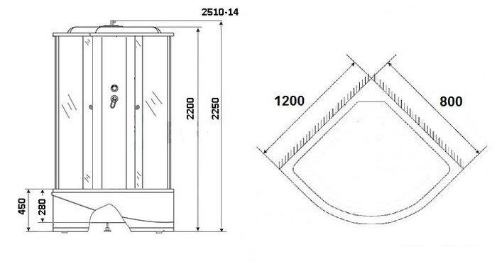 Душевая кабина Niagara Classic NG-2510-14R 120x80
