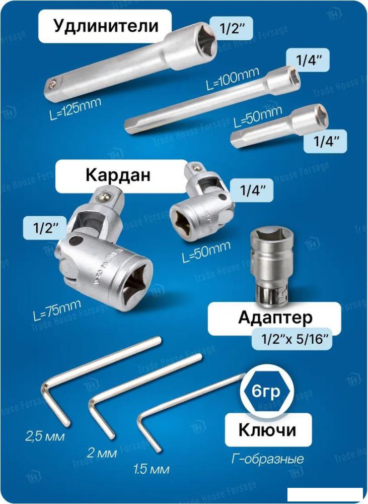 Универсальный набор инструментов FORSAGE F-41082-5EURO(51311)