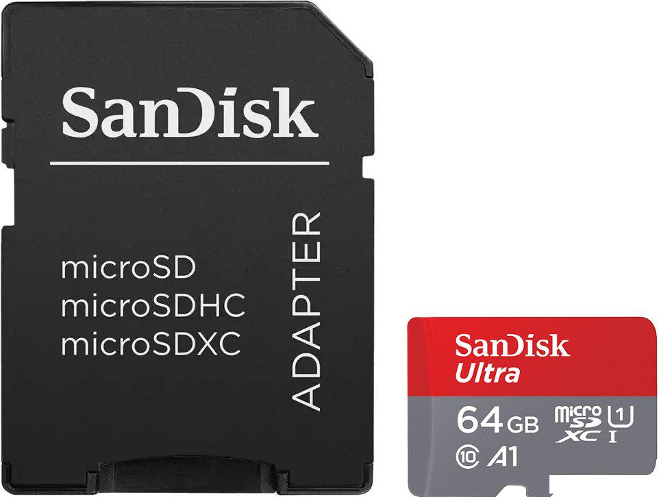 Карта памяти SanDisk Ultra microSDXC SDSQUAB-064G-GN6MA 64GB (с адаптером)