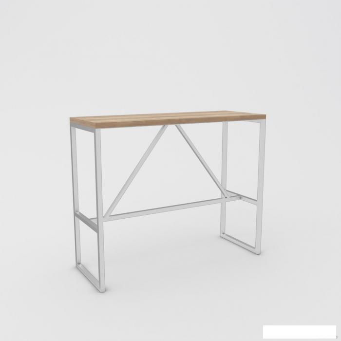 Барный стол Hype Mebel Дельта 120x55 (белый/дуб галифакс натуральный)