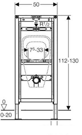 Инсталляция для писсуара Geberit DuoFix 111.686.00.1