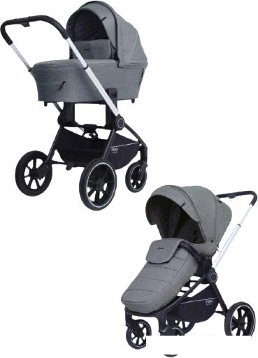 Универсальная коляска Rant MOWbaby Zoom PU (2 в 1, silver grey)