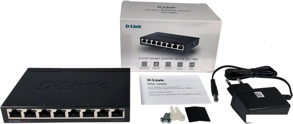 Неуправляемый коммутатор D-Link DGS-1008D/R1A