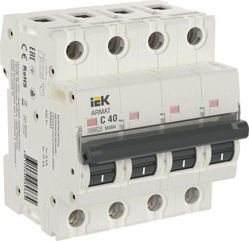 Выключатель автоматический IEK ARMAT M06N 4P C 40А AR-M06N-4-C040