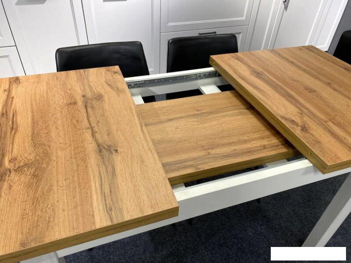 Кухонный стол Senira Кастусь 110-145x70 (дуб вотан/белый)