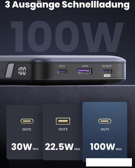Внешний аккумулятор Ugreen PB720 20000mAh (серый)