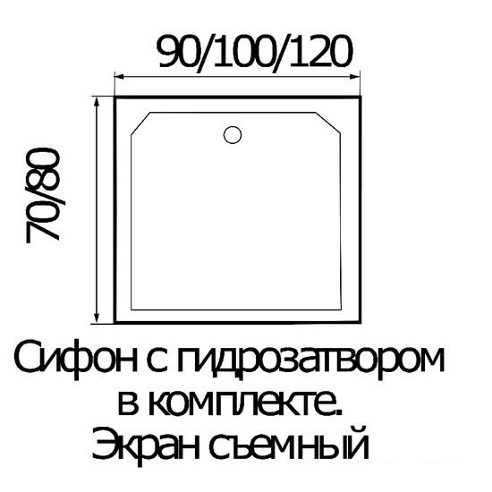 Душевой поддон River Wemor 100/80/24 S