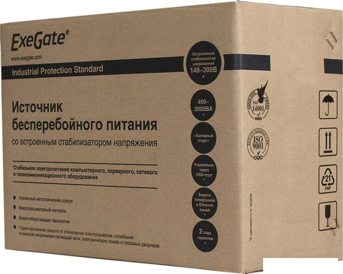 Источник бесперебойного питания ExeGate SpecialPro UNB-2200.LED.AVR.4SH.RJ.USB EP285527RUS