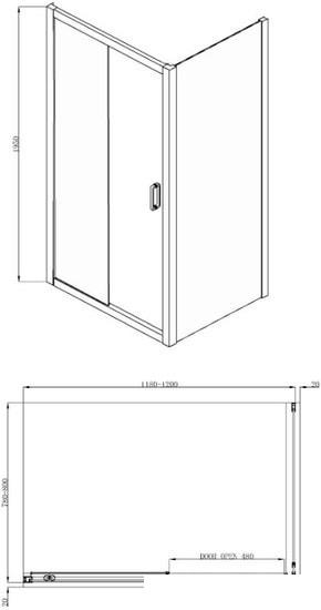 Душевой уголок Adema Glass Line Direct-120 (прозрачное стекло)