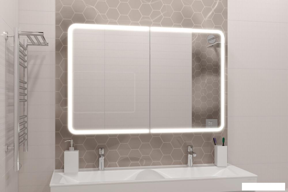 Континент Шкаф с зеркалом Avenue Led 120х80