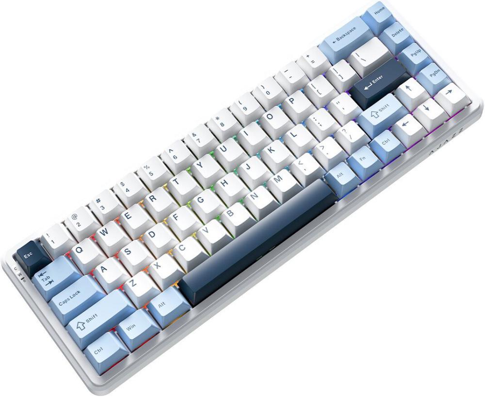 Клавиатура Ajazz AK680 Max (8+1K) (белый/голубой/темно-синий)