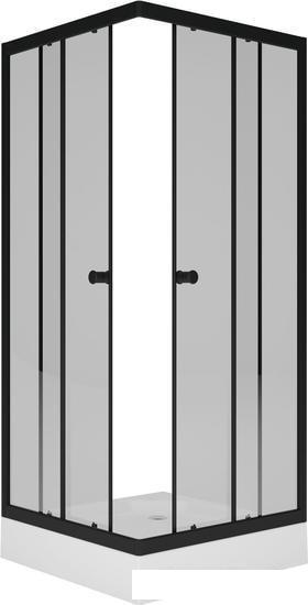 Душевой уголок Метакам Universal Black 80x80 KKS_013566 (прозрачное стекло)