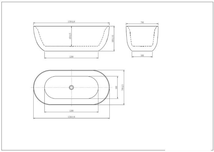 Ванна Aquatek Афина 170x78 AQ-144778Bl (с ножками и сливом)