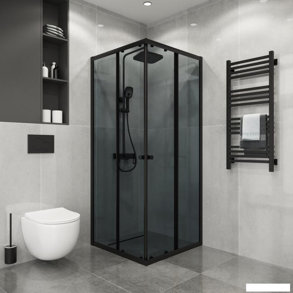 Душевой уголок Niagara Eco NG-1008-14QT 80x80x190 (черный/стекло тонированное)