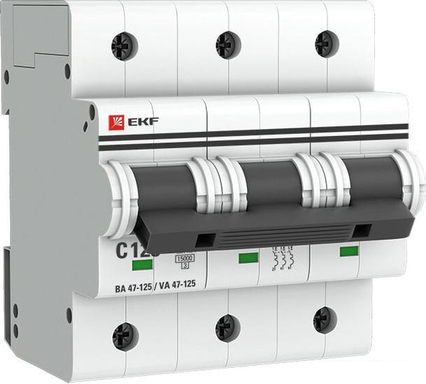 Выключатель автоматический EKF PROxima ВА 47-125 3Р 125А (С) mcb47125-3-125C