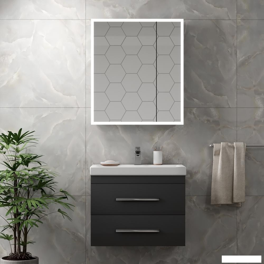 Континент Шкаф с зеркалом Reflex Led 70x80 (с датчиком движения)