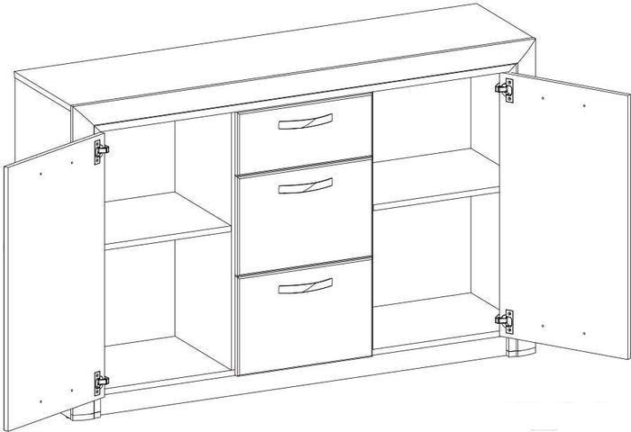 Комод Anrex Olivia 2D3S (вудлайн кремовый/дуб анакона)