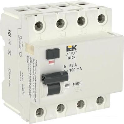 Дифференциальный автомат IEK 4P 63А 100мА тип AC AR-R10N-4-063C100