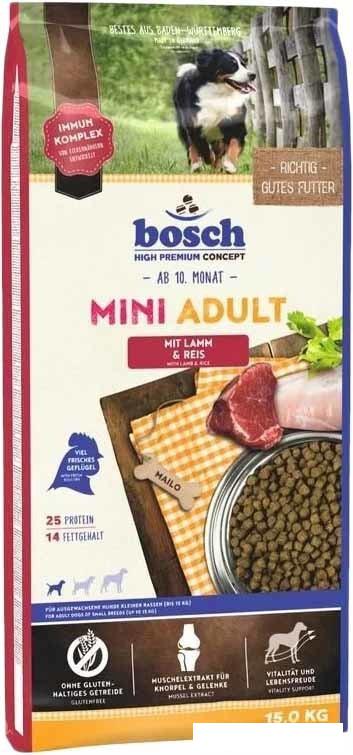 Сухой корм для собак Bosch Mini Adult Lamb &amp; Rice (Ягненок с Рисом) 15 кг