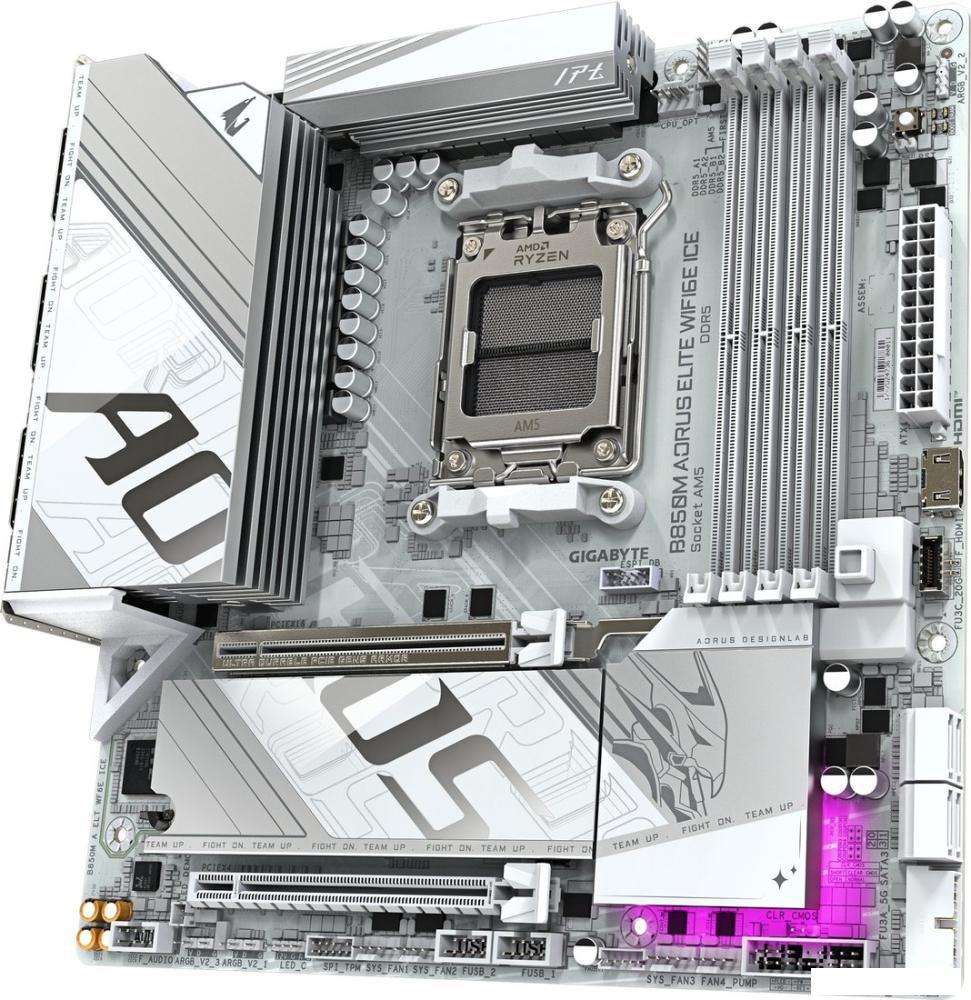 Материнские платы Gigabyte B850M Aorus Elite WiFi6E Ice (rev. 1.0)
