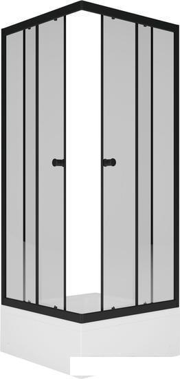 Душевой уголок Метакам Universal Black 80x80 KKS_013566 (прозрачное стекло)