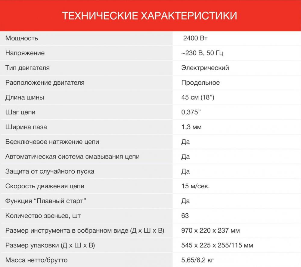 Электрическая пила StarWind SE-2418-SM