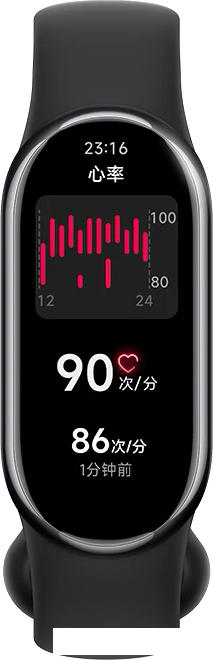 Фитнес-браслет Xiaomi Smart Band 8 (серый, с черным силиконовым ремешком, китайская версия)