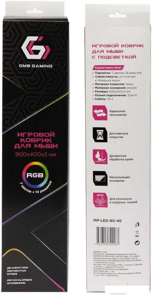 Коврик для стола Gembird MP-LED-90-40