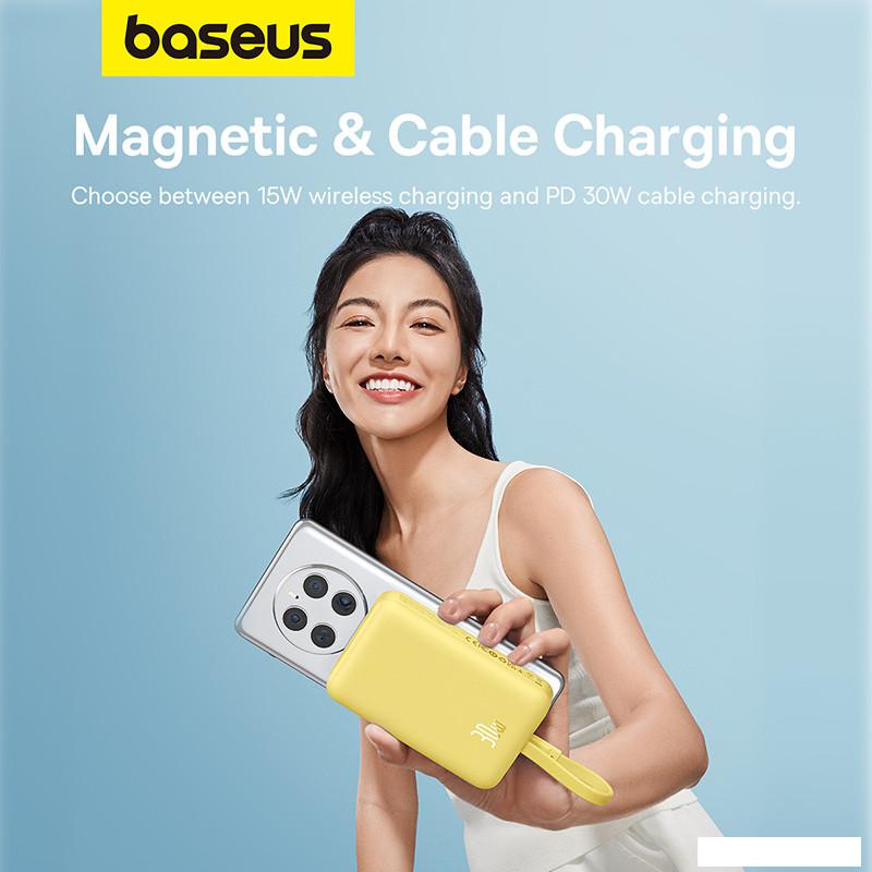 Внешний аккумулятор Baseus Magnetic Fast Charge Power Bank Type-C Edition 30W 10000mAh (желтый)