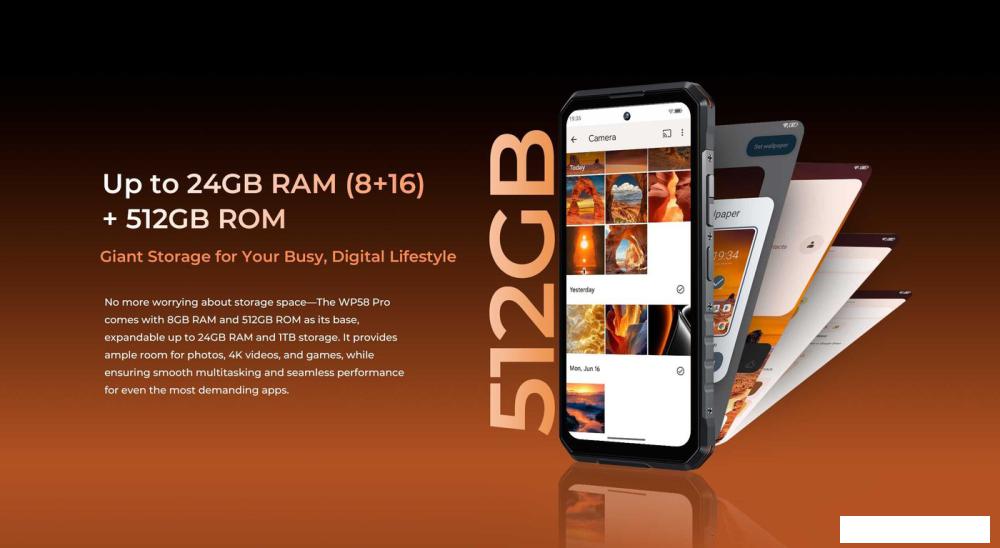 Телефон Oukitel WP58 Pro 8GB/512GB (черный)
