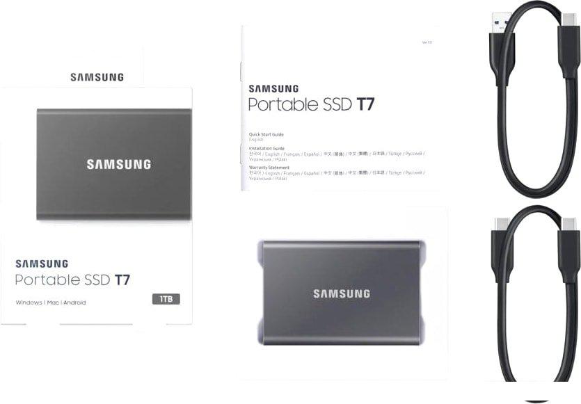 Внешний накопитель Samsung T7 4TB (серый)