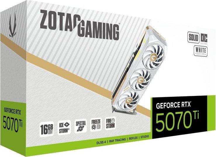 Видеокарты ZOTAC Gaming GeForce RTX 5070 Ti Solid Core OC White Edition ZT-B50710Q2-10P