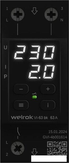 Реле напряжения Welrok VI-63 bk (черный)