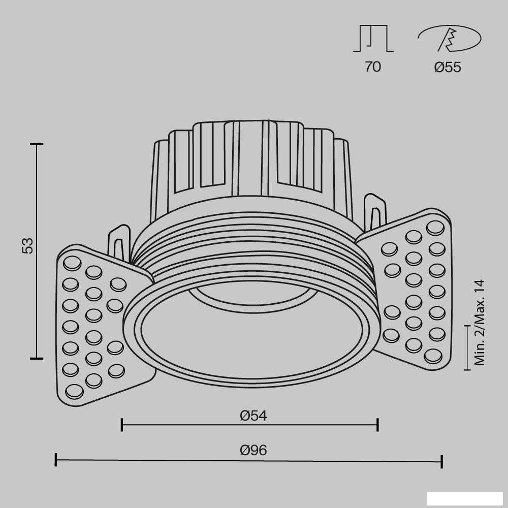 Точечный светильник Technical Round DL058-7W4K-TRS-B